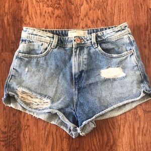 Zara acid wash jean shorts